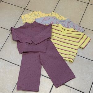 GAP BUNDLE Kids Matching Sets in Purple, Yellow, and Gray size 3T